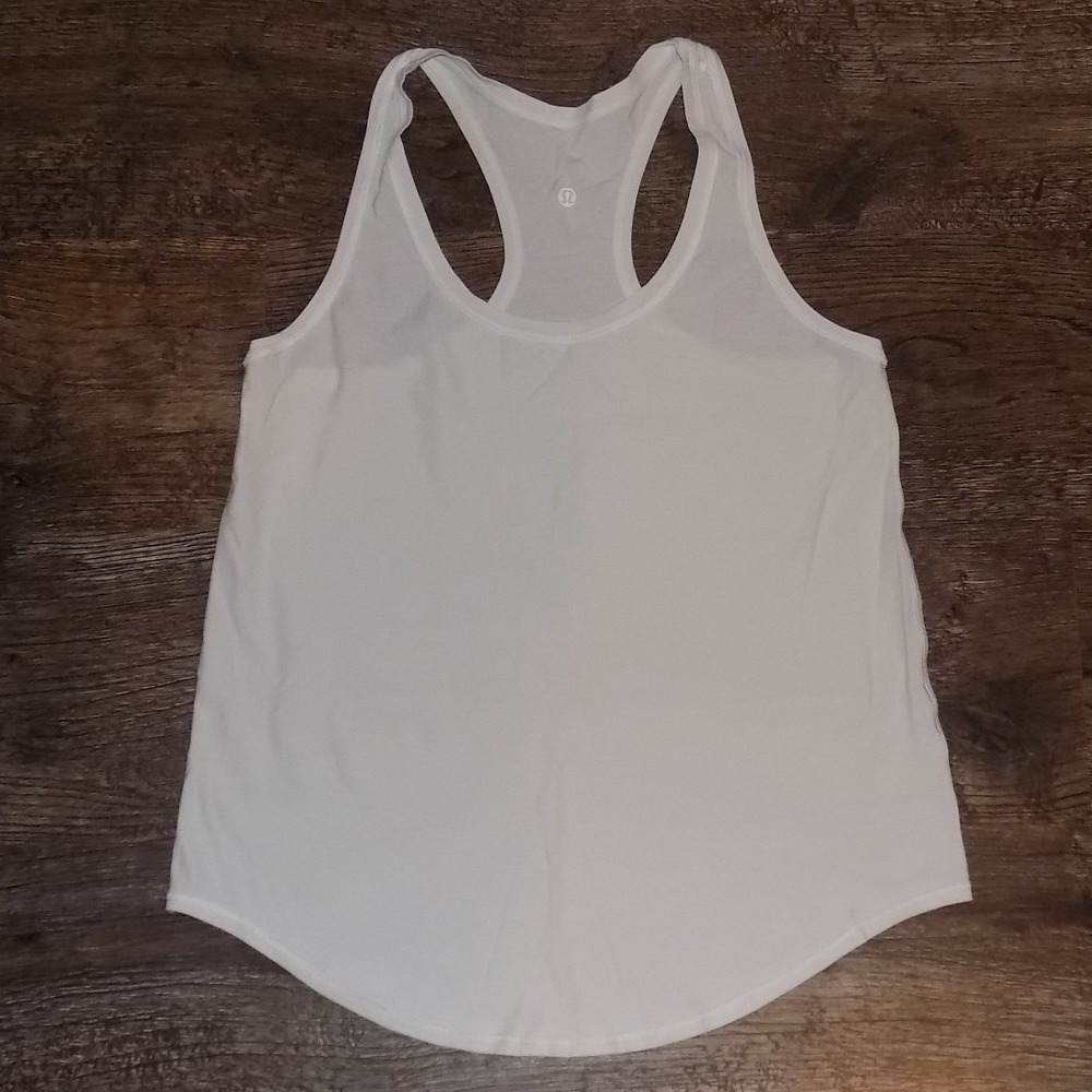 Lululemon Racerback Tank Top White Good Activewear Yoga Training